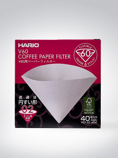 Hario Papierfilter 02 40 Filter, bis 4 Tassen, weiss