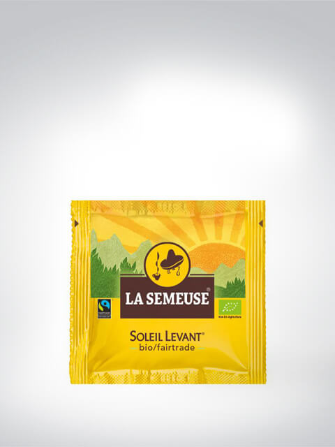 Kaffeebeutel der Marke La Semeuse Soleil Levant, Bio Fairtrade zertifiziert