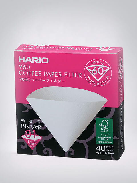 Hario Papierfilter 01 40 Filter, bis 2 Tassen, weiss